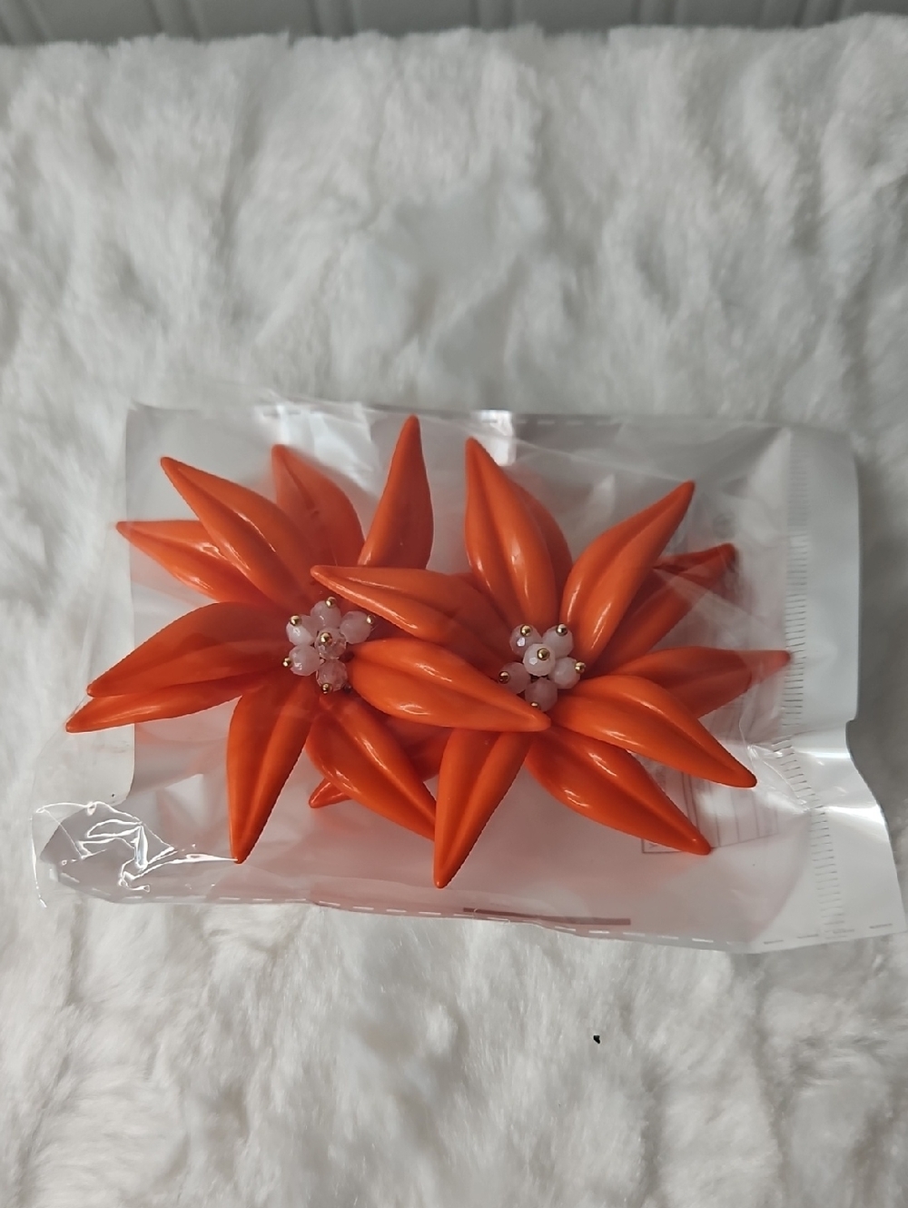 New Large Orange Flower earrings